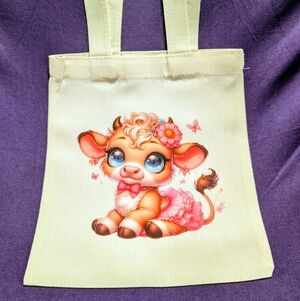 Cute Pastel Cartoon Calf Tote Bag - Yellow